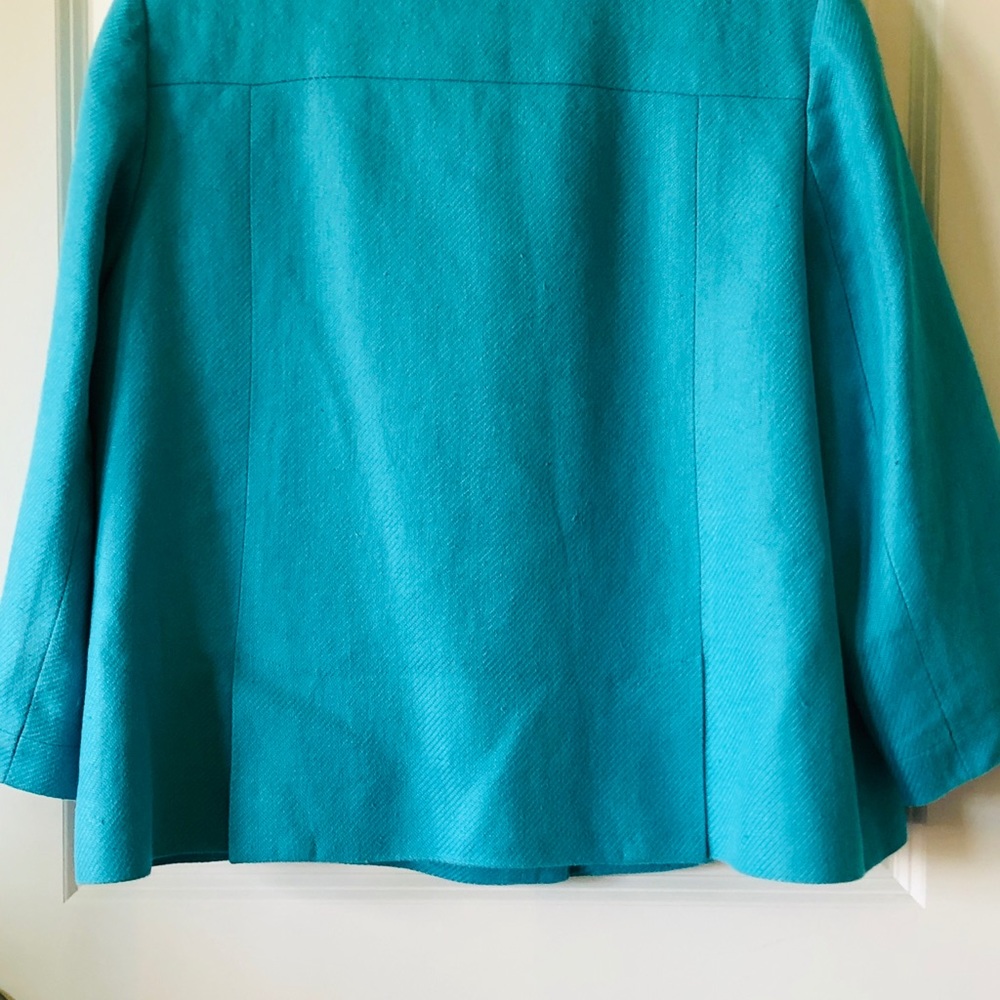 Talbots Turquoise Linen Jacket - image 2